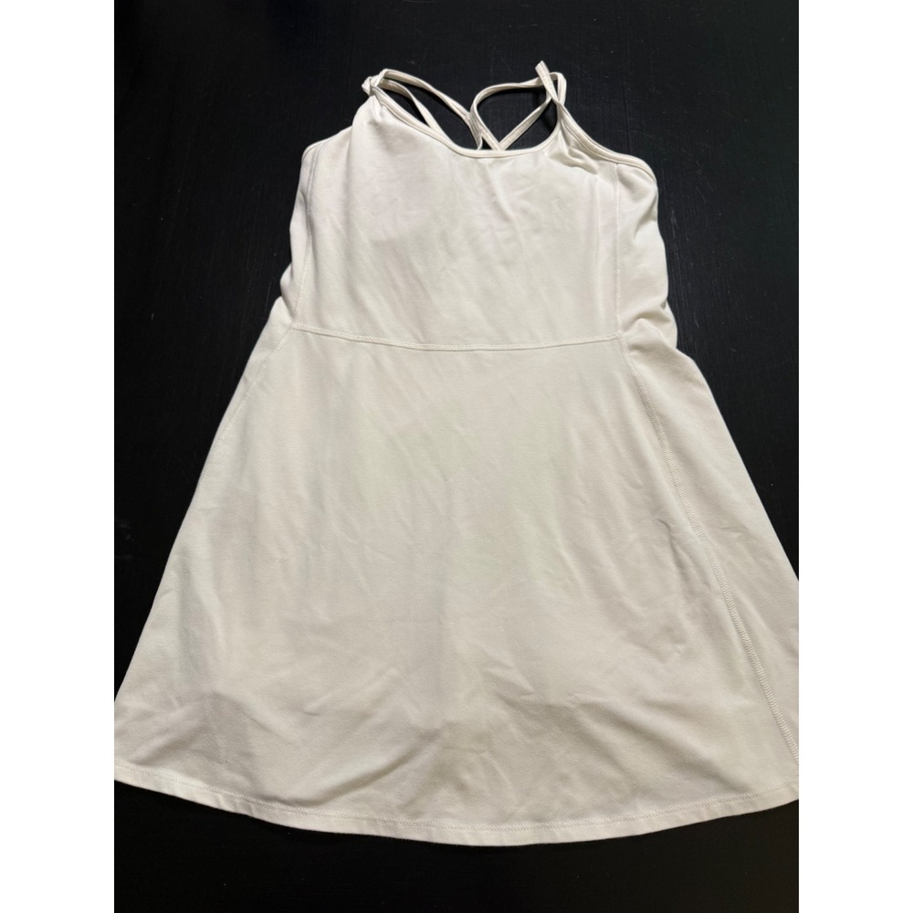 Old Navy Women Cream PowerSoft Strappy Active Dress with Built-in Shorts Large